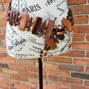 Vintage Segmented Wood Design Boho Statement Belt.